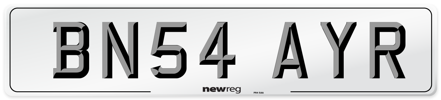 BN54 AYR Number Plate from New Reg